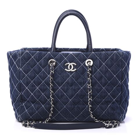 chanel denim shopping bags.